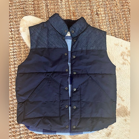 GAP Jackets & Coats Mens Fleece Lined Puffer Denim Vest Poshmark